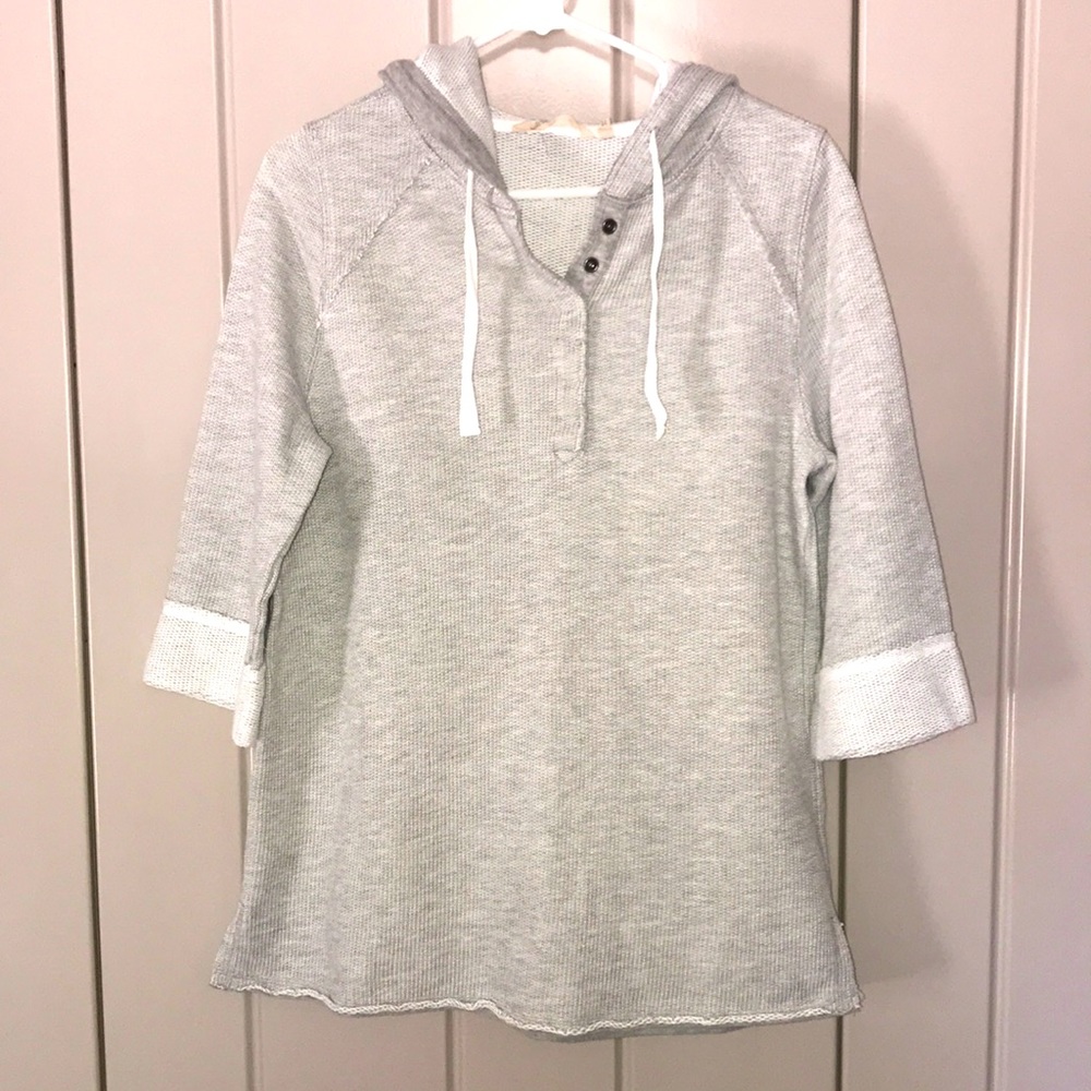 Soft Surroundings Gray Hooded Sweatshirt Size Medium